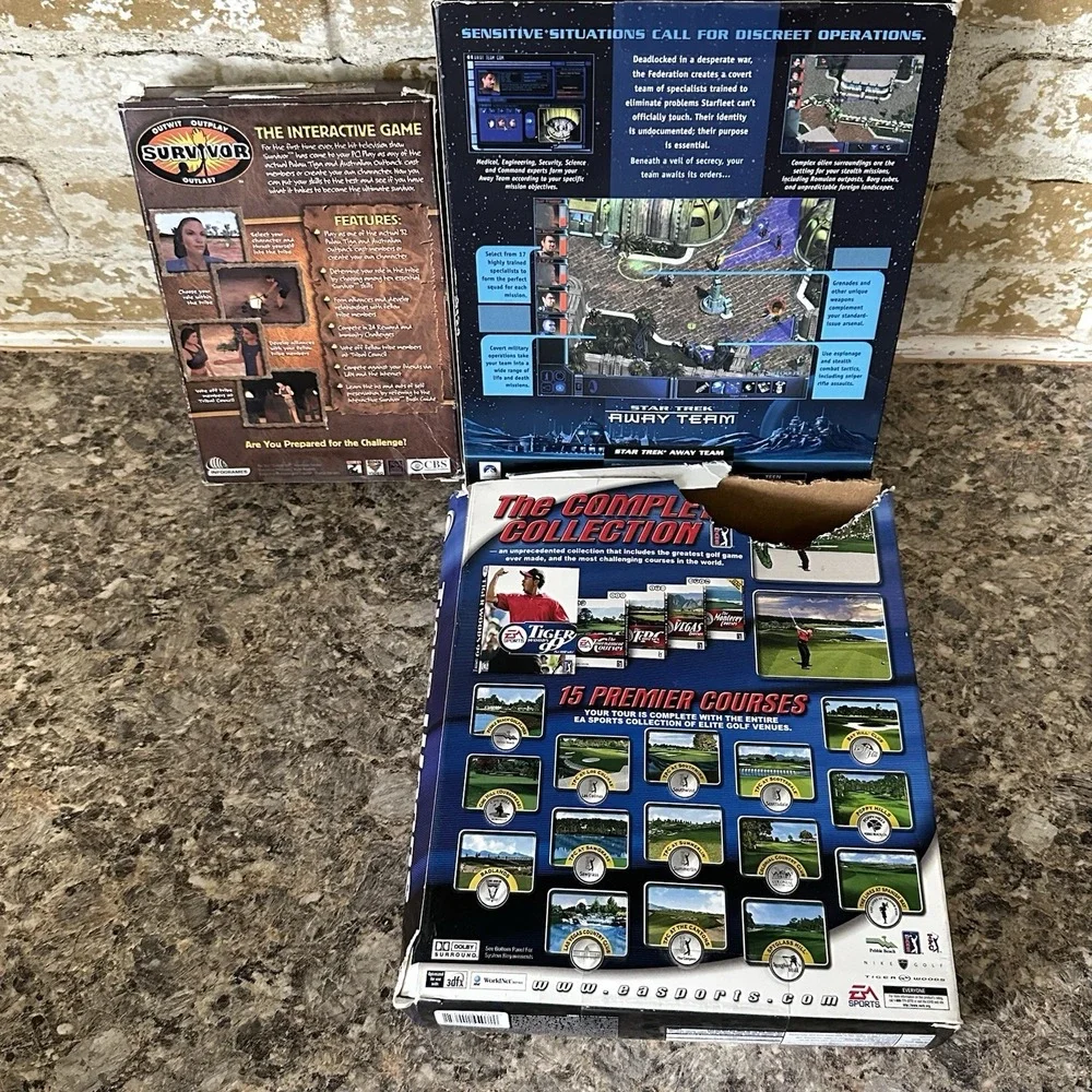 Star Trek: Away Team, Survivor, Tiger Woods PGA Tour Collection PC GAMES Big Box